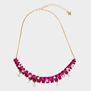 BETSEYS HOLIDAY COIL NECKLACE PINK