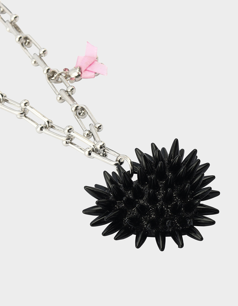 SPIKY HEART PENDANT NECKLACE BLACK - Image 3