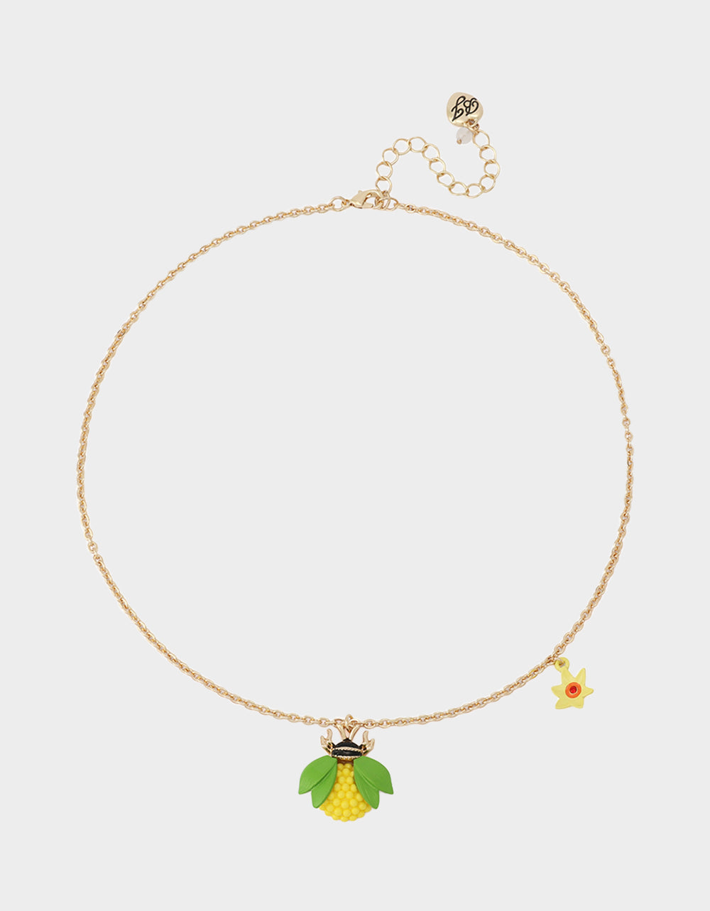 BEE FLOWER SHORT PENDANT NECKLACE YELLOW