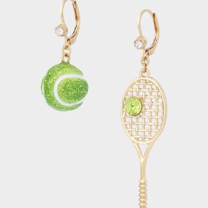 MISMATCH TENNIS RACQUET AND BALL EARRINGS GREEN