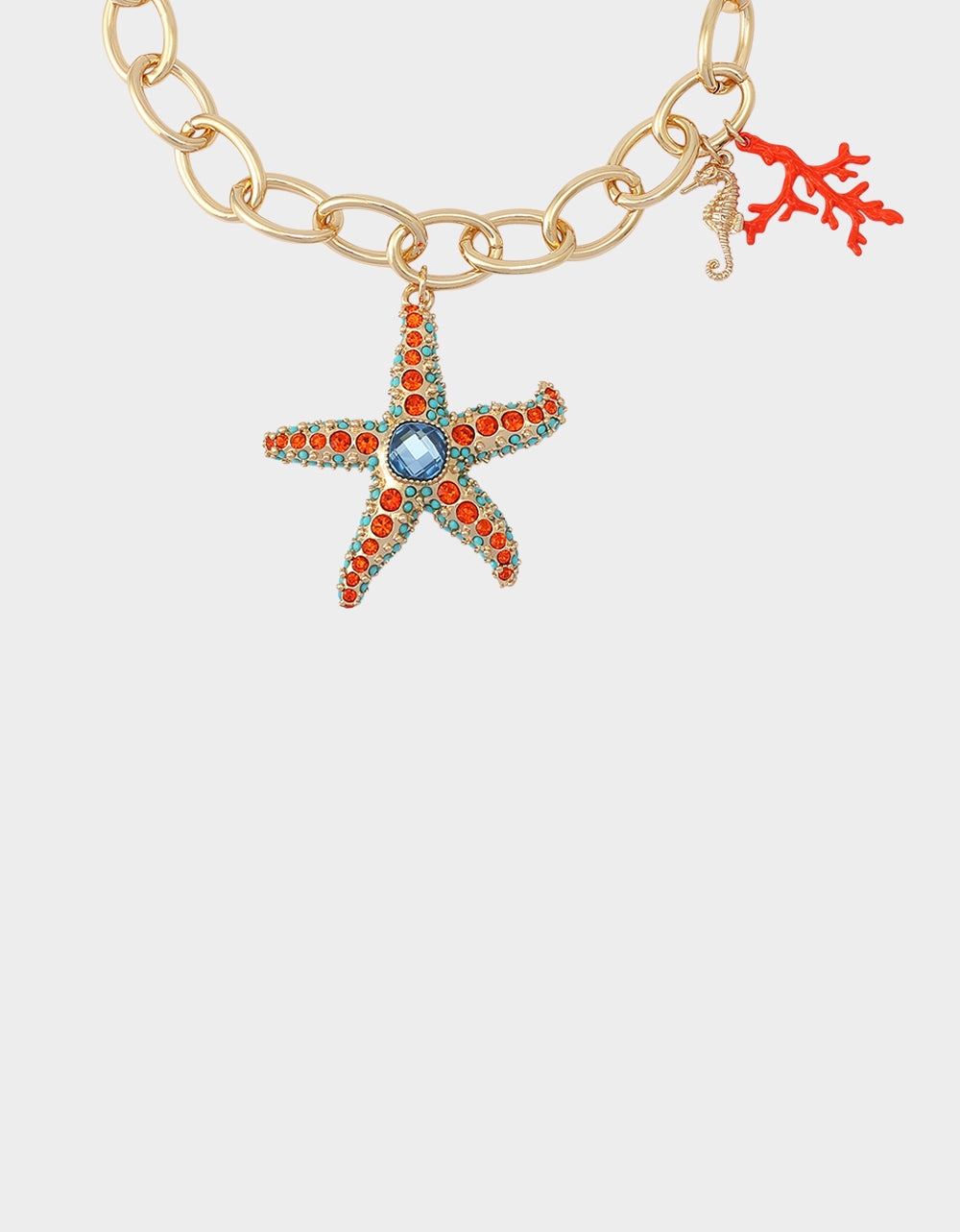 STARFISH SHORT PENDANT NECKLACE ORANGE - Image 4