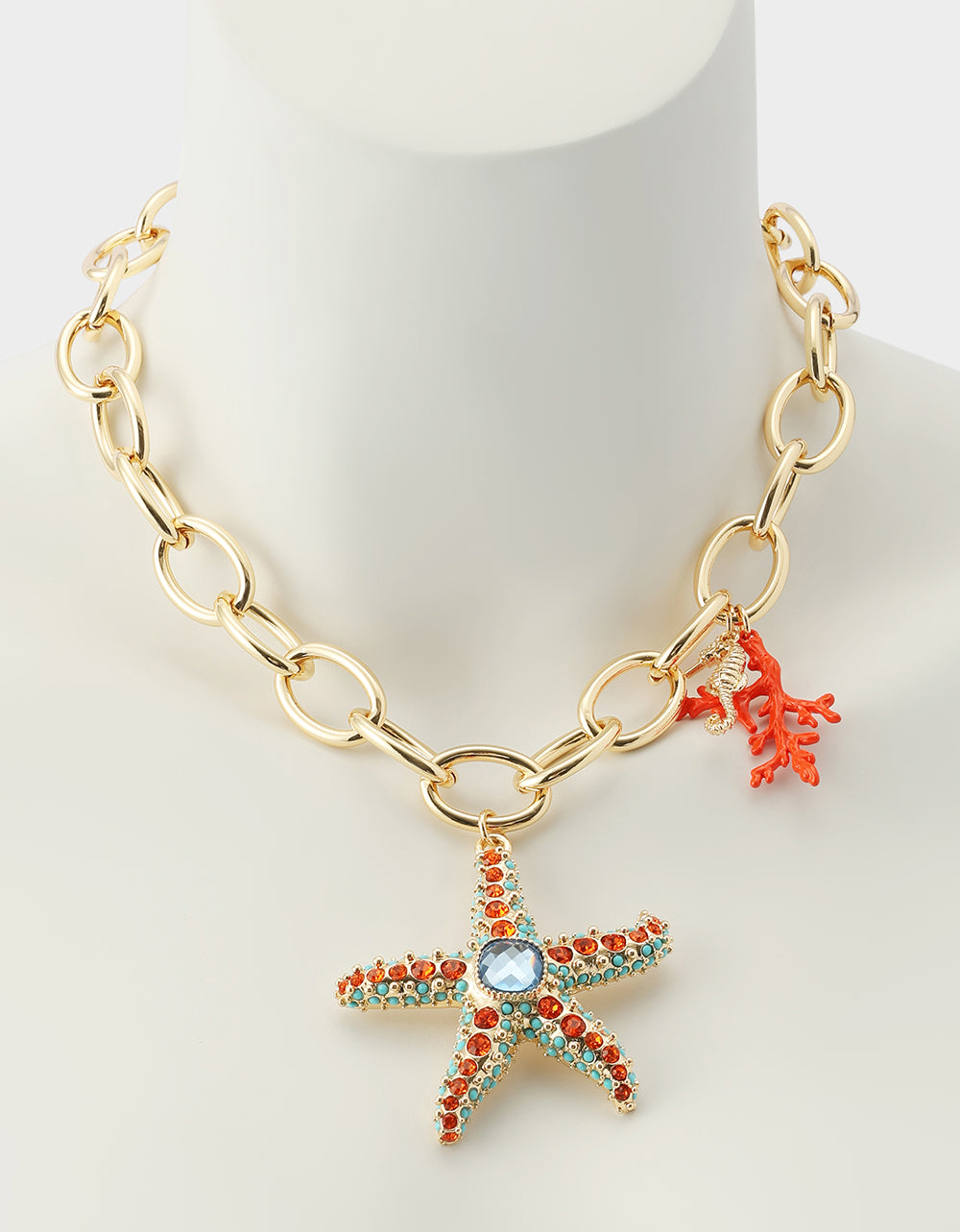 STARFISH SHORT PENDANT NECKLACE ORANGE - Image 5