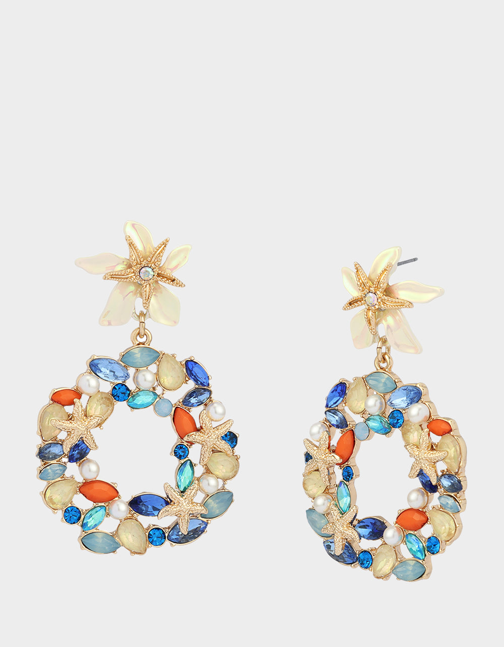 STARFISH DROP KNOCKER EARRINGS BLUE
