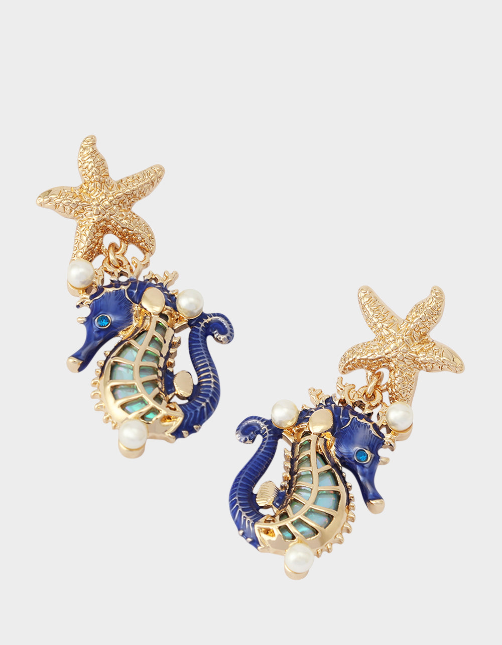 SEAHORSE STAR DROP EARRINGS BLUE - Image 3