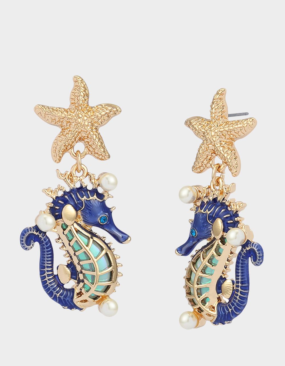 SEAHORSE STAR DROP EARRINGS BLUE