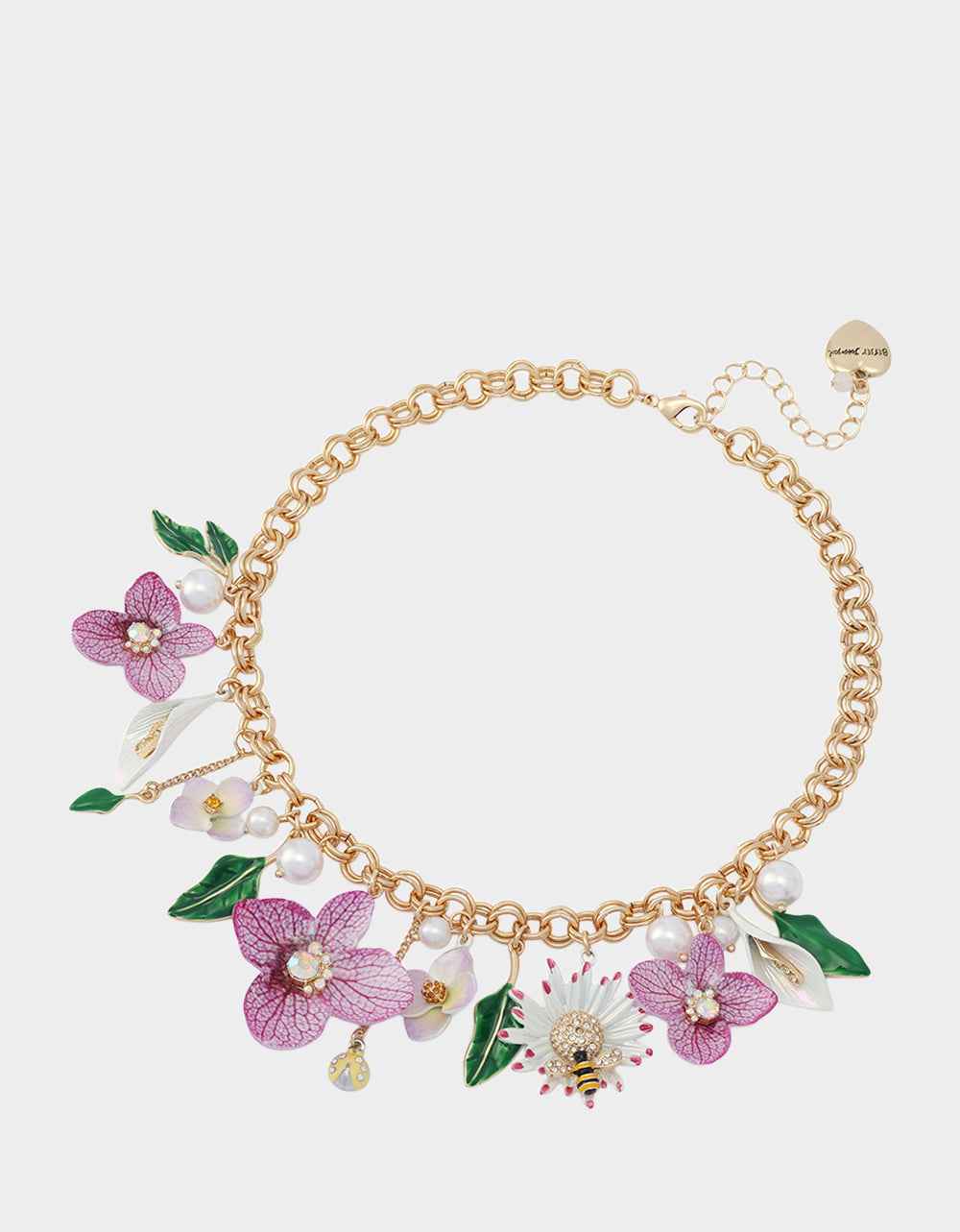 FLOWER BOUQUET FRONTAL NECKLACE PURPLE - Image 3