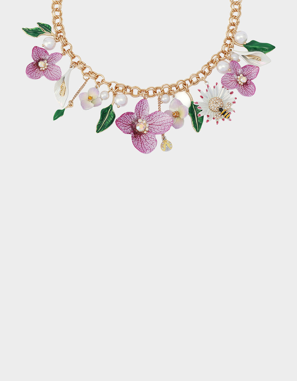 FLOWER BOUQUET FRONTAL NECKLACE PURPLE - Image 4