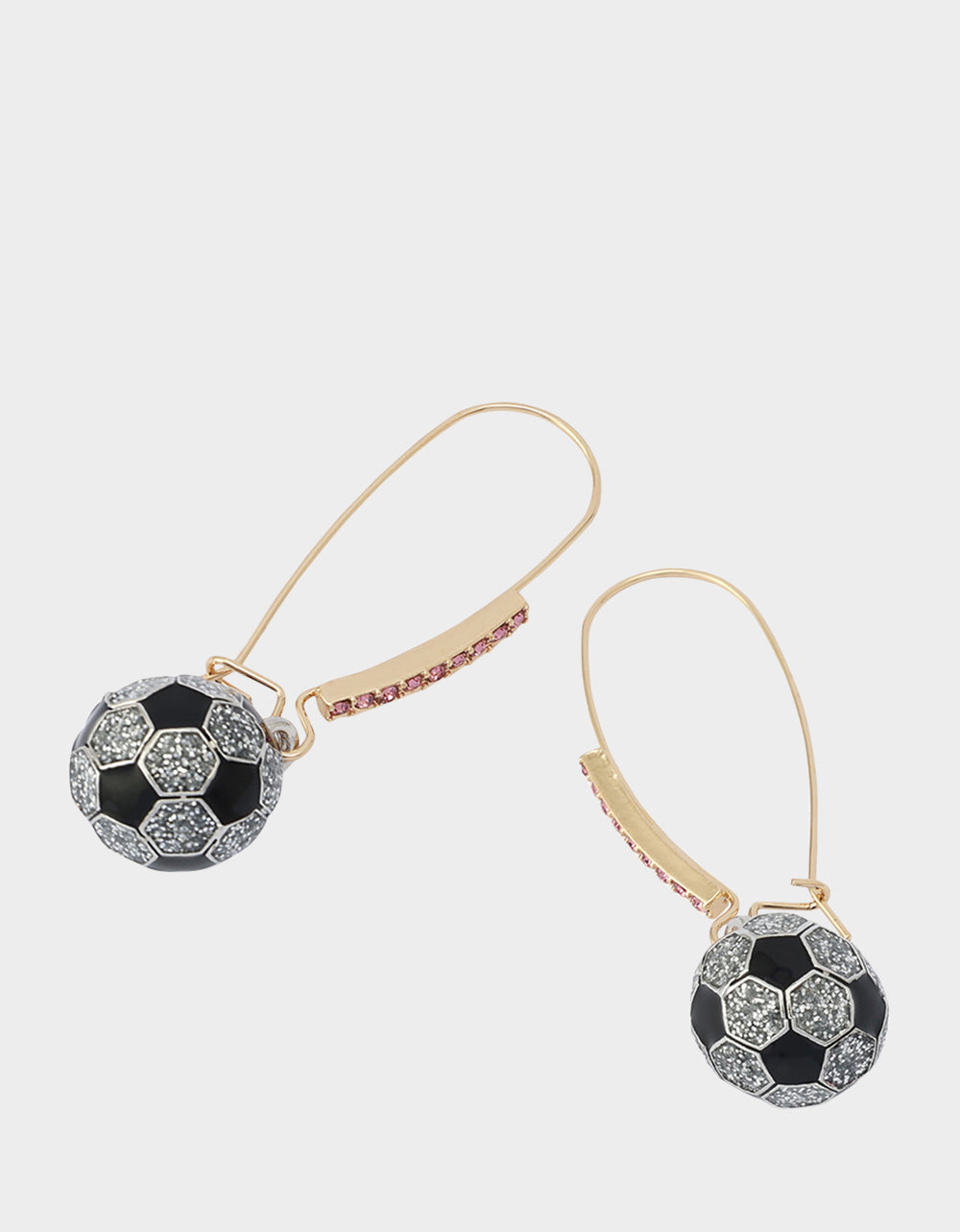 SOCCER BALL SHEPHERD HOOK EARRINGS PINK - Image 2