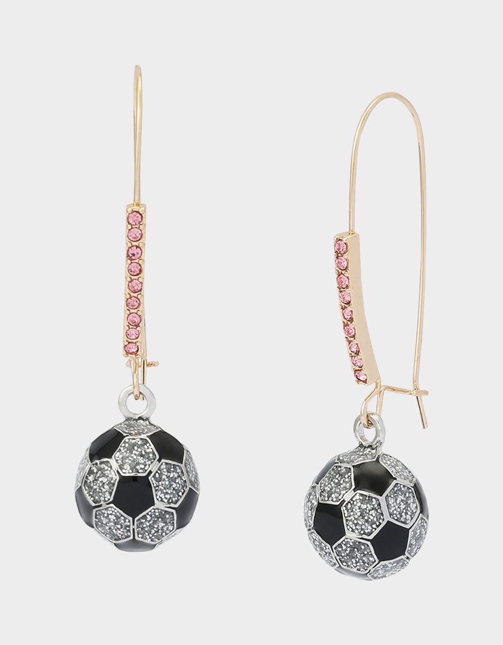 SOCCER BALL SHEPHERD HOOK EARRINGS PINK