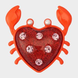 CRAB BROOCH RED