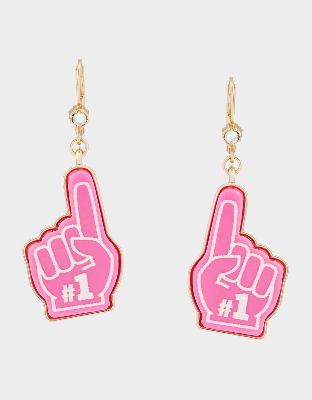NUMBER ONE LEVERBACK EARRING PINK - Image 2