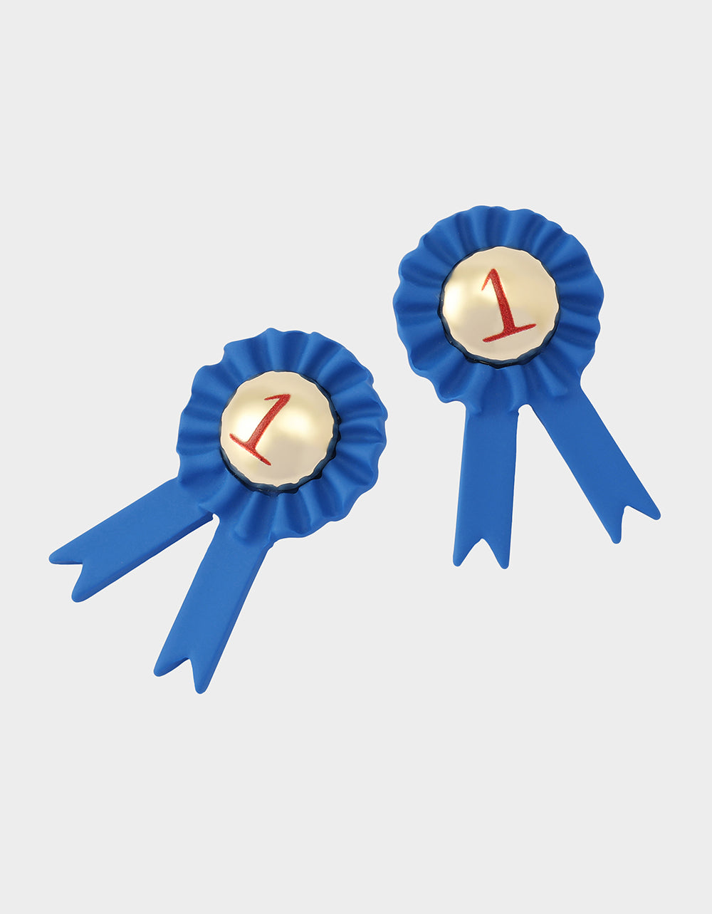 RIBBON STUD EARRING BLUE - Image 2