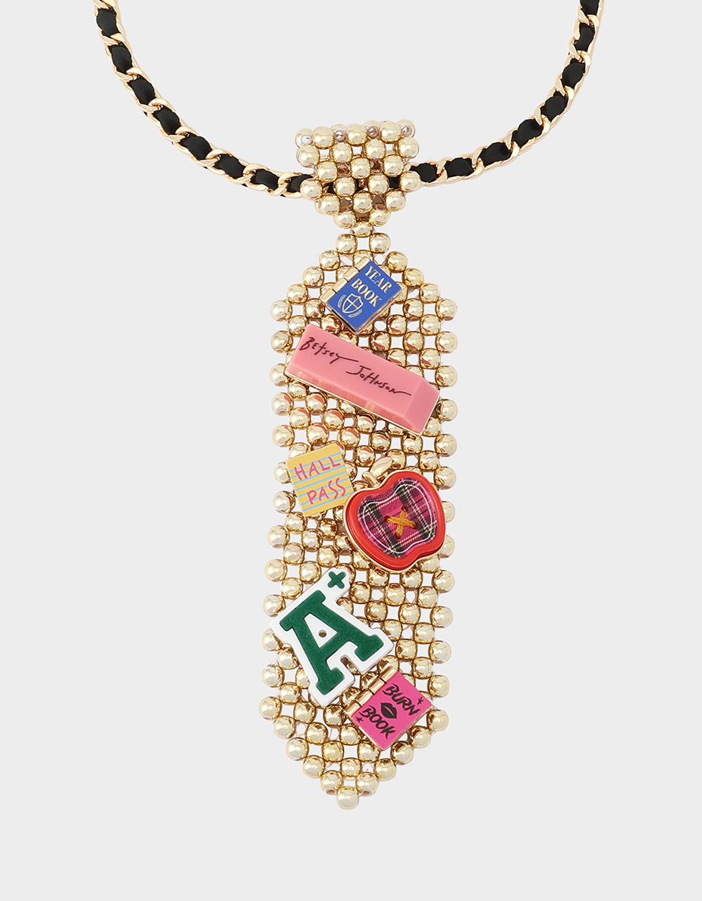 SCHOOL TIE LONG PENDANT NECKLACE MULTI - Image 2