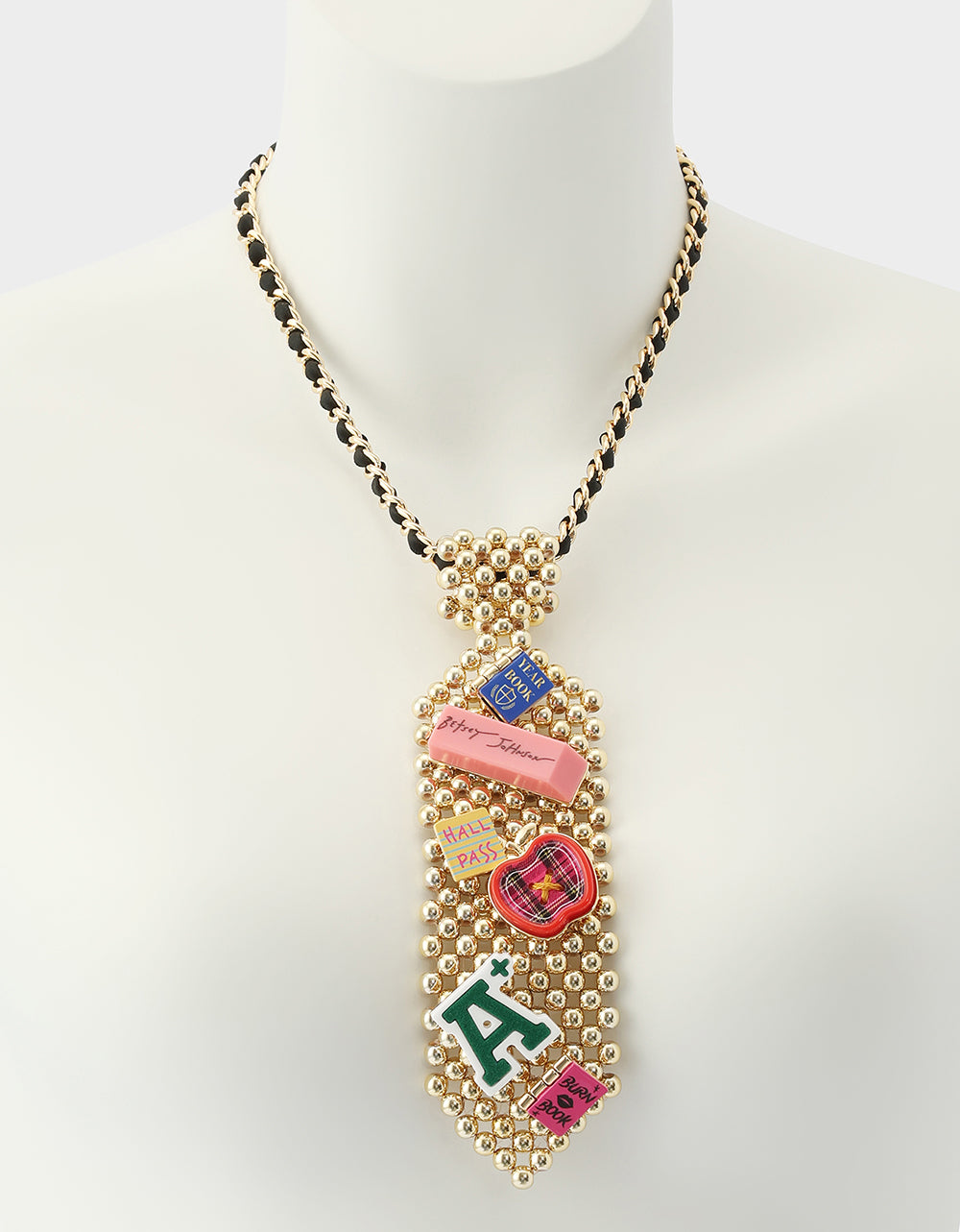 SCHOOL TIE LONG PENDANT NECKLACE MULTI - Image 4