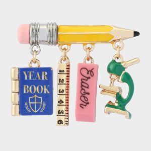 SCHOOL SUPPLIES BROOCH MULTI