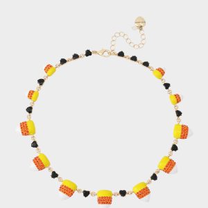 CANDY CORN FRONTAL NECKLACE ORANGE