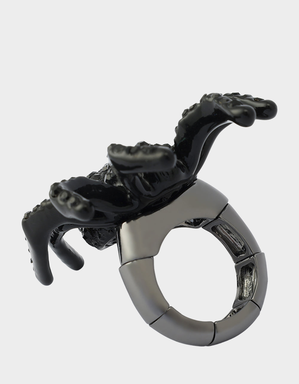 SPIDER COCKTAIL RING BLACK - Image 5