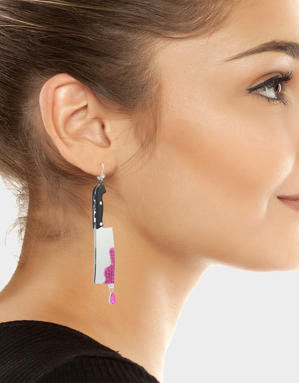 CLEAVER LEVERBACK EARRINGS PINK - Image 4
