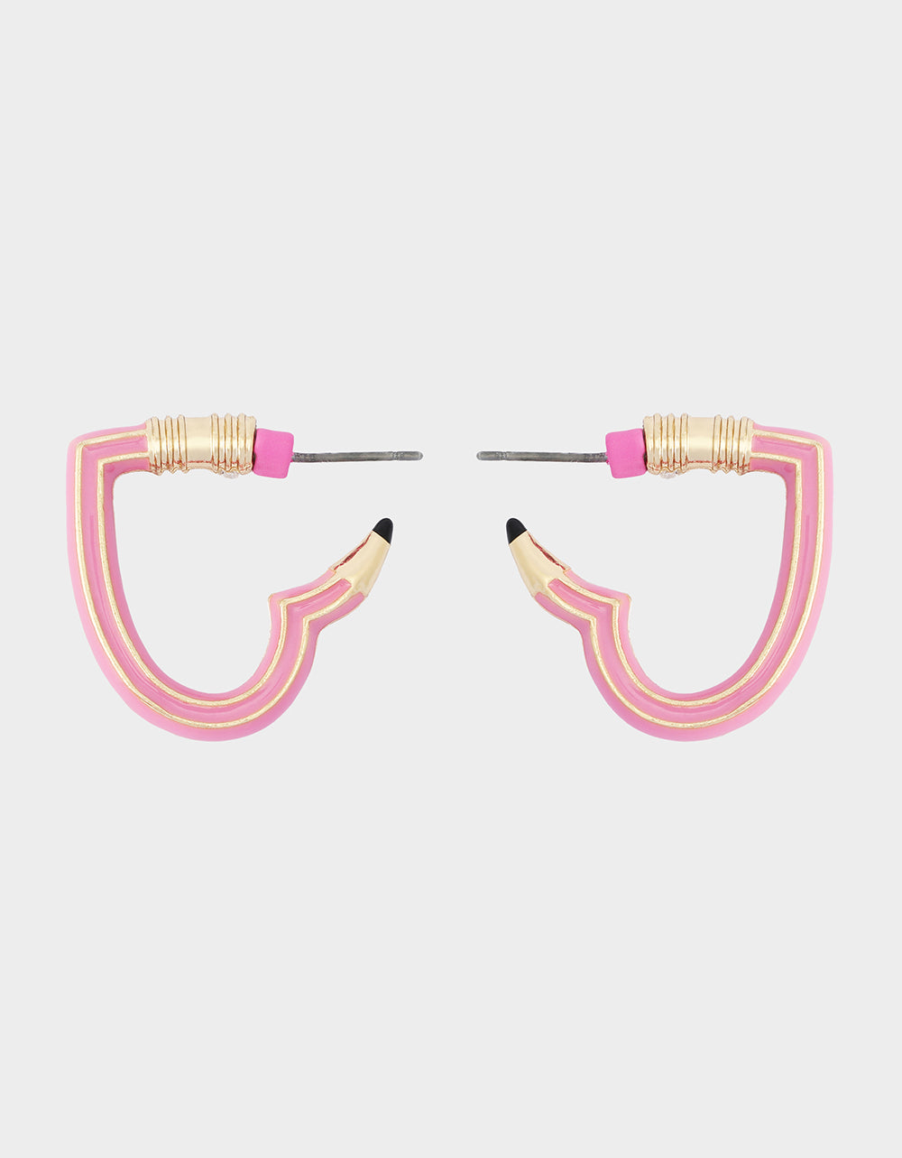 HEART PENCIL HUGGIE EARRING PINK - Image 4