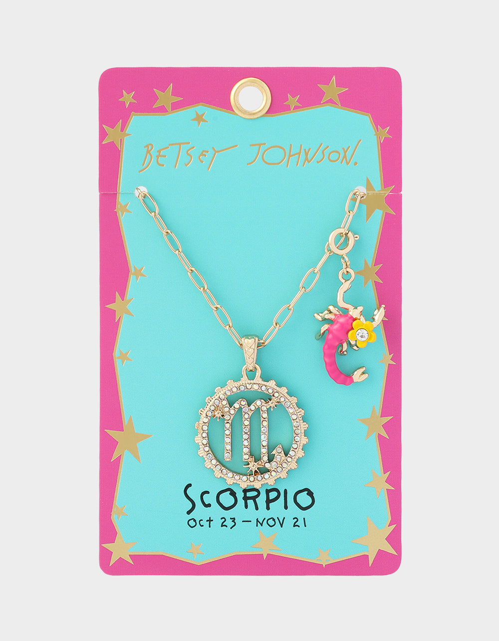 SCORPIO CHARM PENDANT PINK