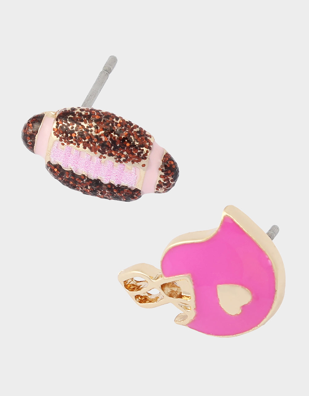 MISMATCH FOOTBALL STUD EARRING PINK - Image 3