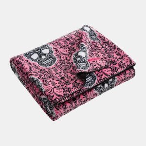 ANTIQUE SKULL 50 X 70 THROW BLANKET BLACK