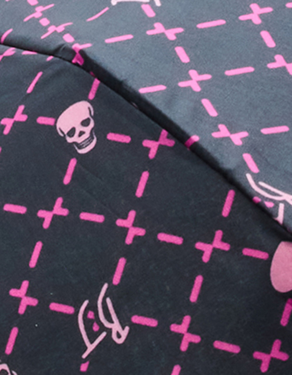 BETSEY'S HEART & SKULL PRINT UMBRELLA BLACK MULTI - Image 4