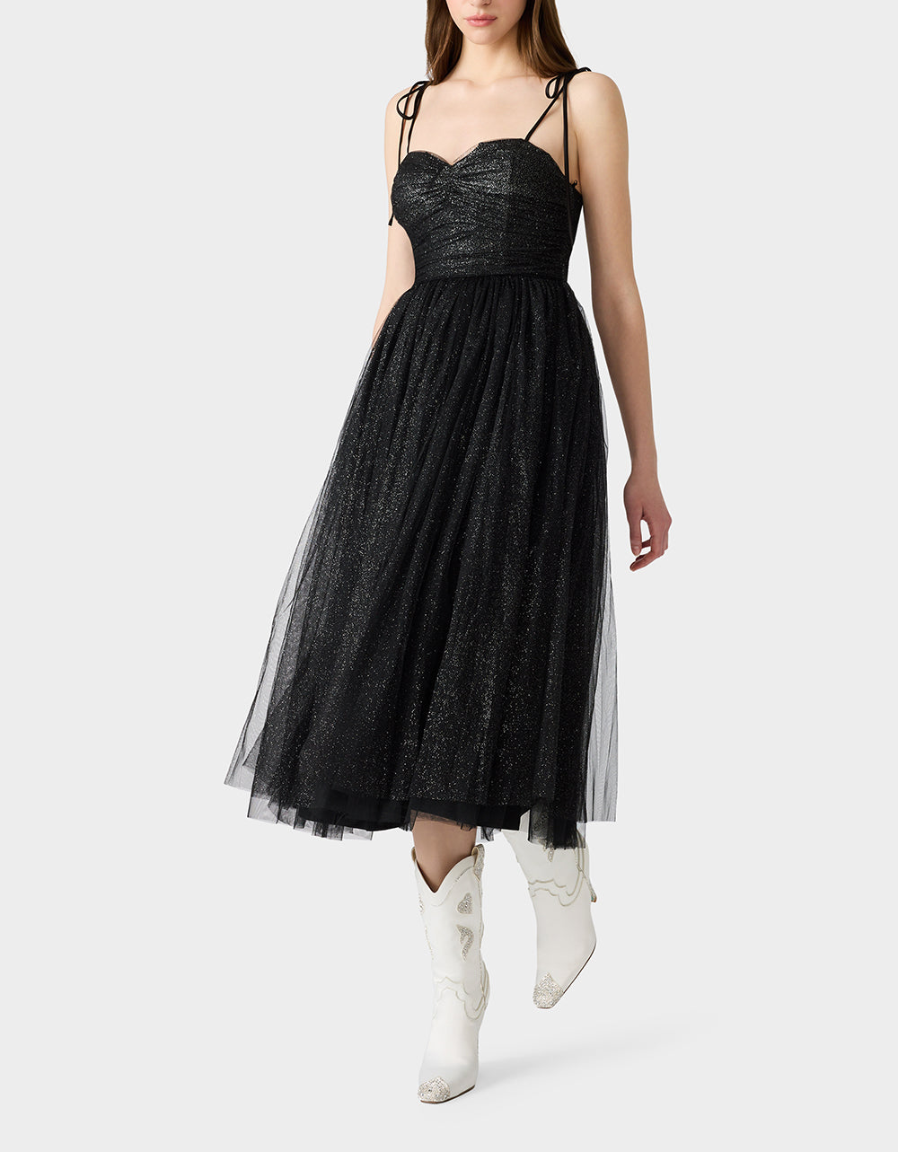 GLITTER TULLE MULTI BLACK - Image 3