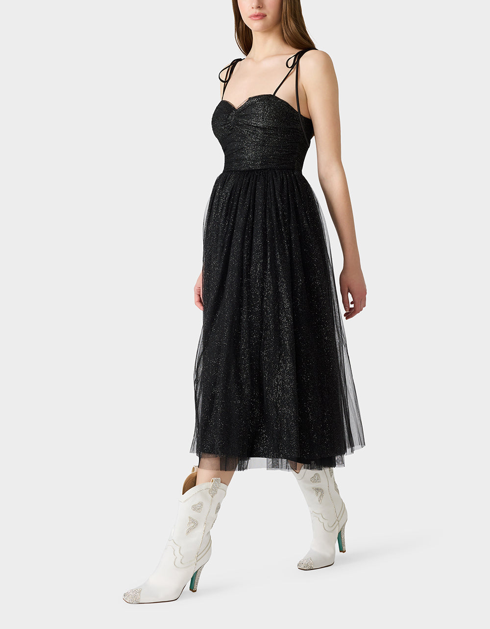 GLITTER TULLE MULTI BLACK - Image 4