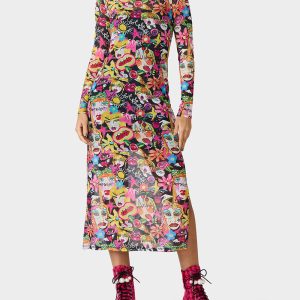 BETSEY'S ART DRESS BLACK MULTI