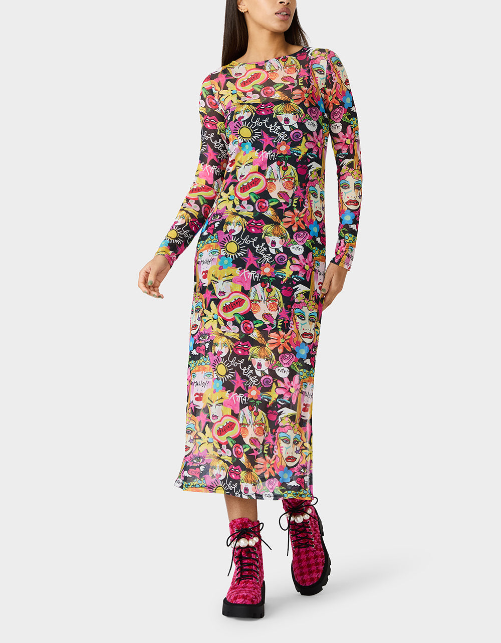 BETSEY'S ART DRESS BLACK MULTI - Image 4