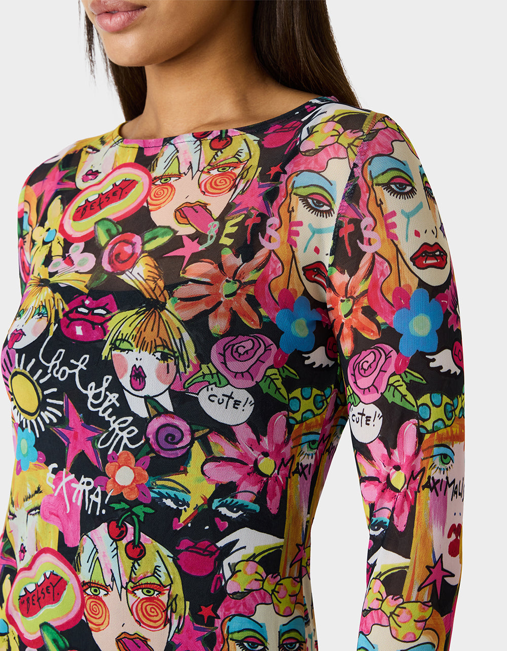 BETSEY'S ART DRESS BLACK MULTI - Image 6