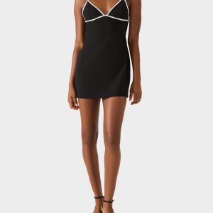 CRYSTAL SLIP DRESS BLACK