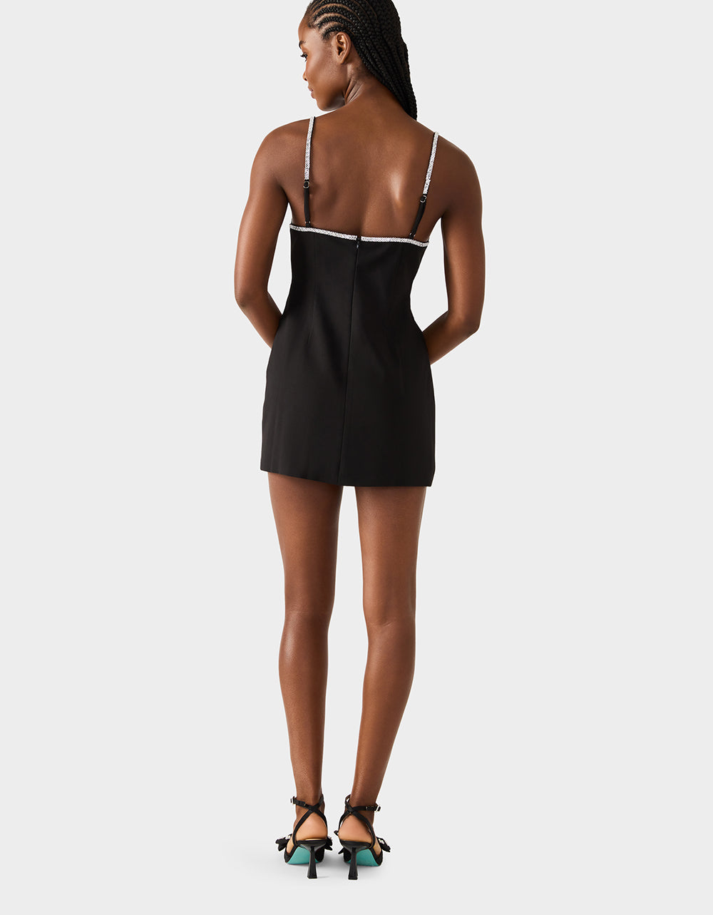 CRYSTAL SLIP DRESS BLACK - Image 4