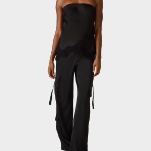 SILK UTILITY PANTS BLACK