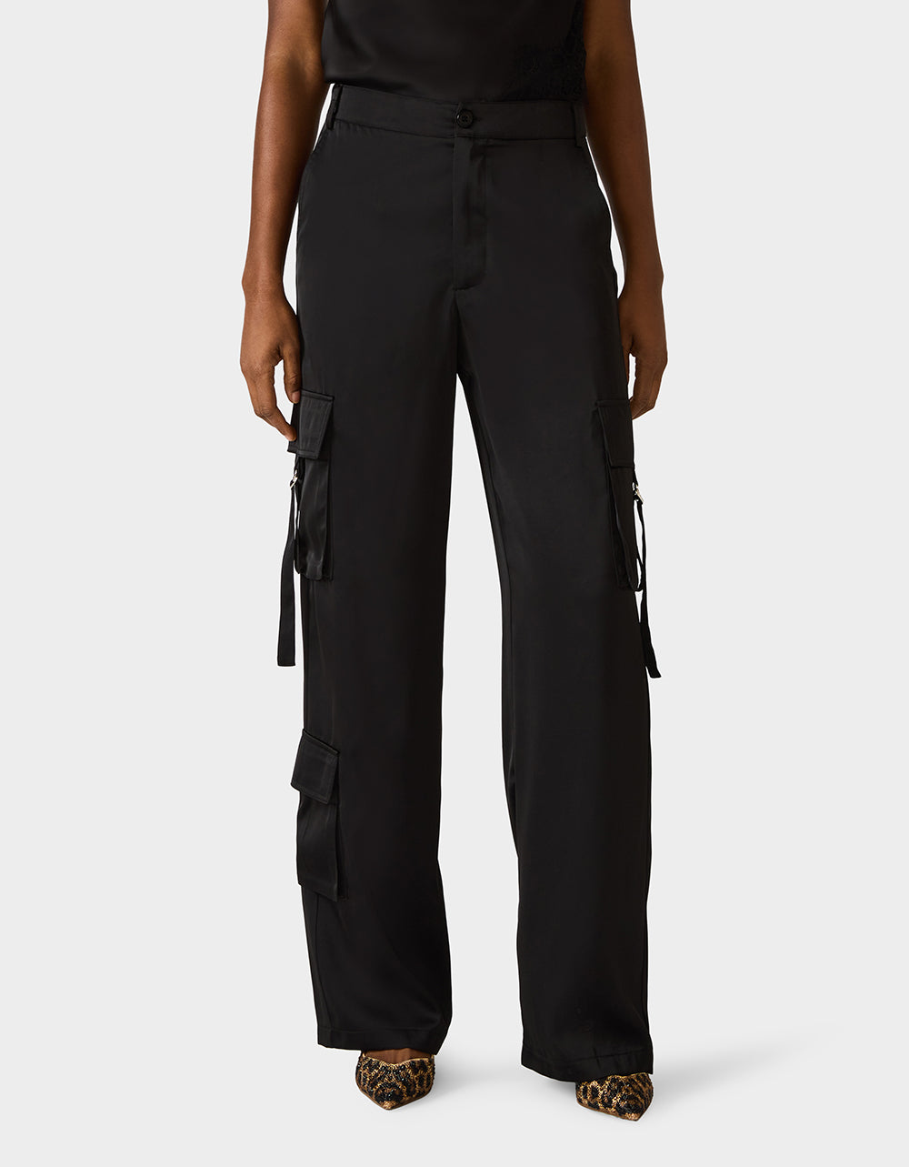 SILK UTILITY PANTS BLACK - Image 5