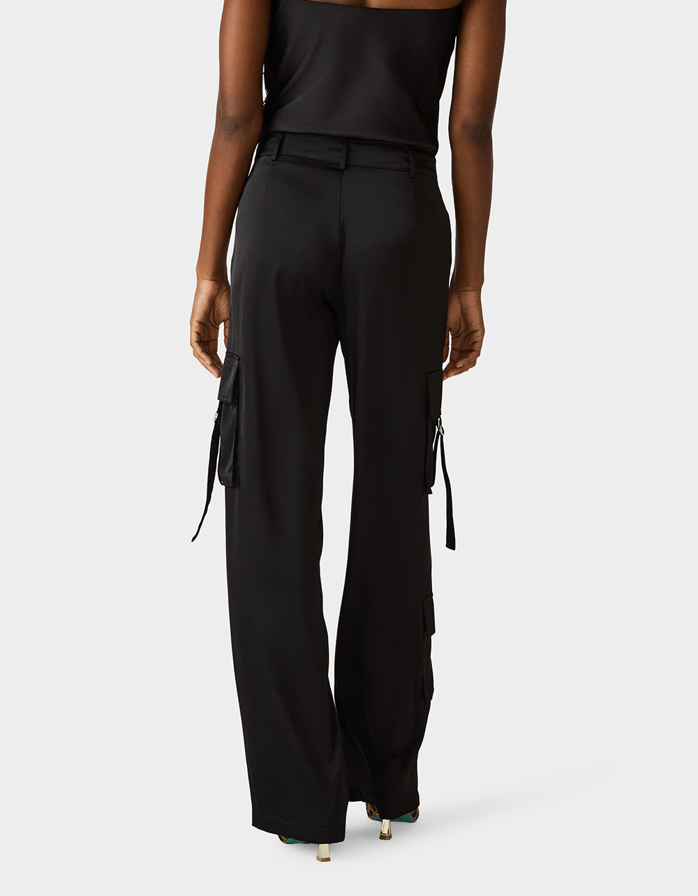 SILK UTILITY PANTS BLACK - Image 7