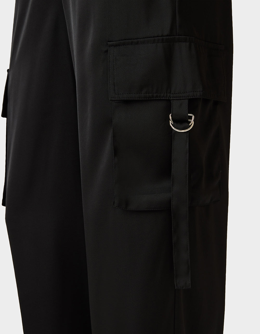 SILK UTILITY PANTS BLACK - Image 3