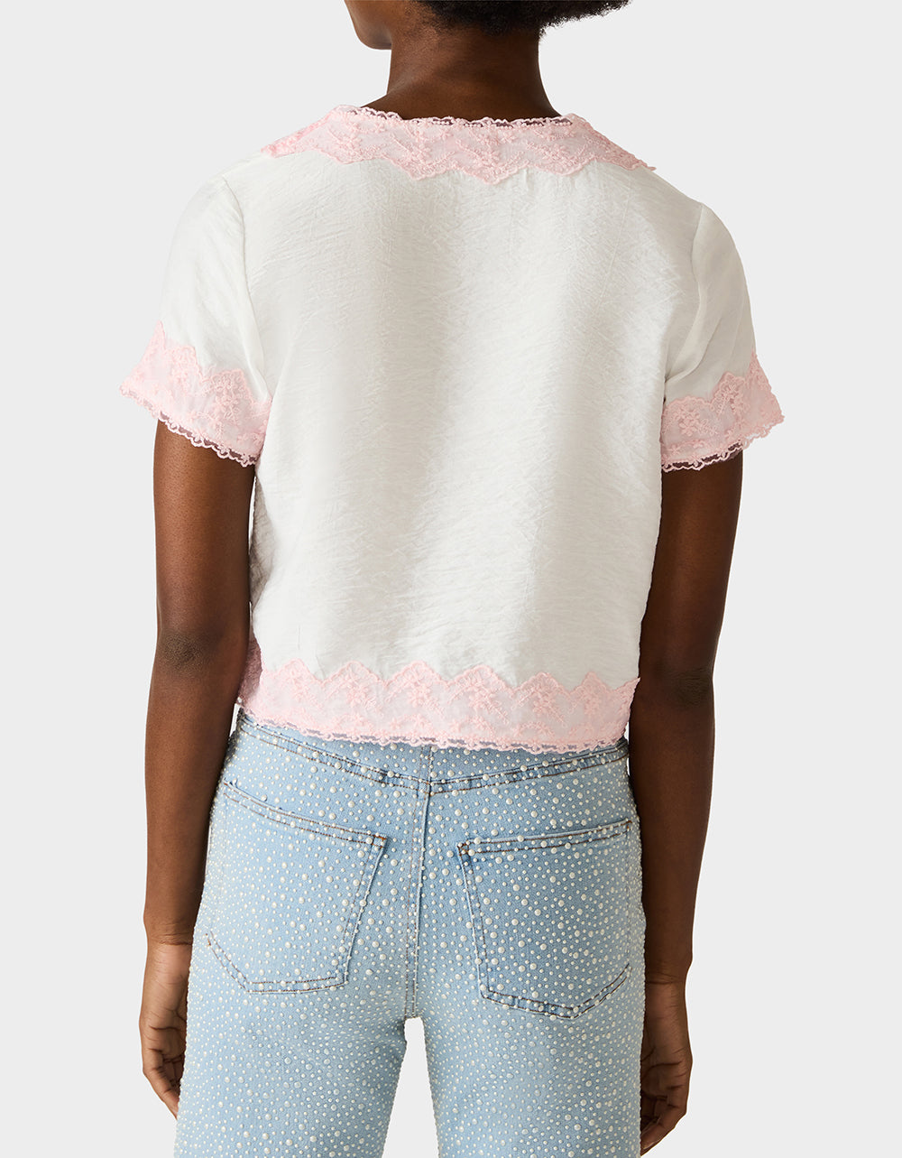EMBROIDERED ESSENCE TOP WHITE - Image 7