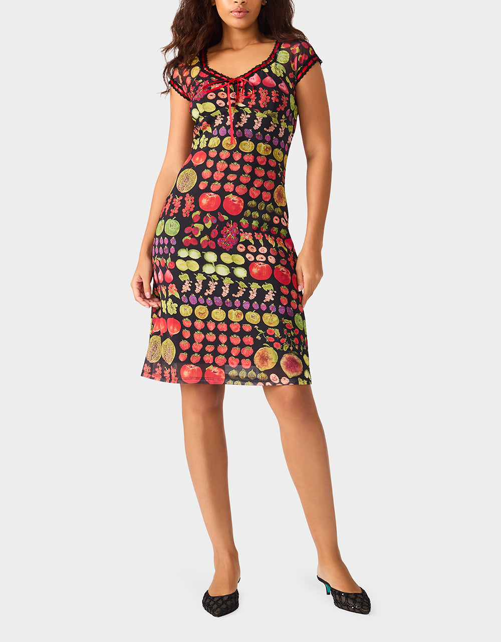 BETSEY'S FRUIT DRESS BLACK MULTI - Image 3