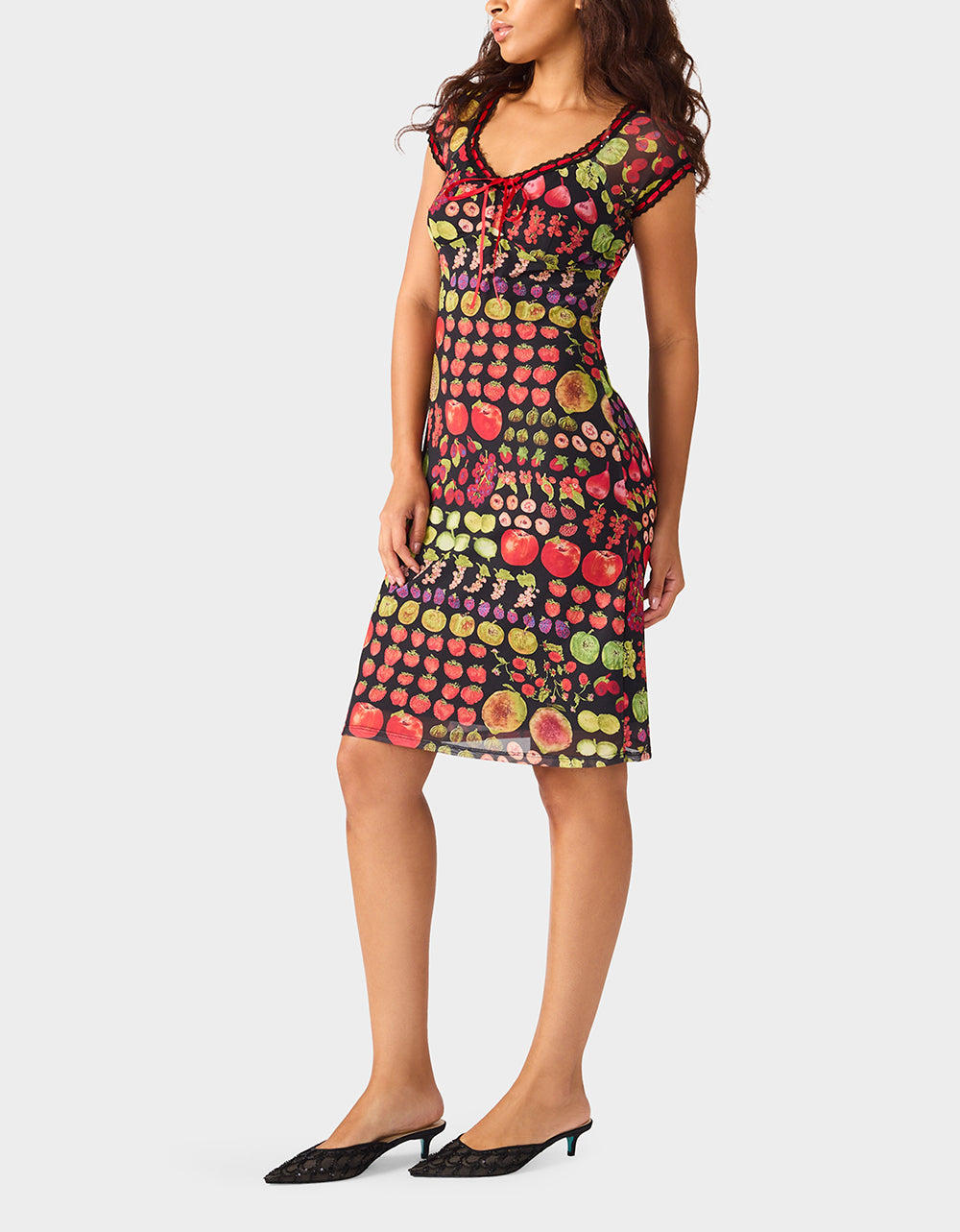 BETSEY'S FRUIT DRESS BLACK MULTI - Image 8