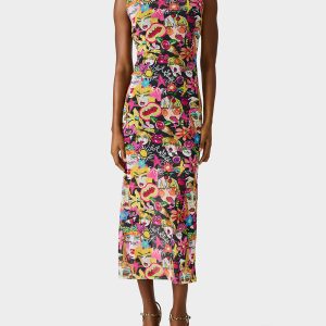 BETSEY'S ART TANK DRESS BLACK MULTI