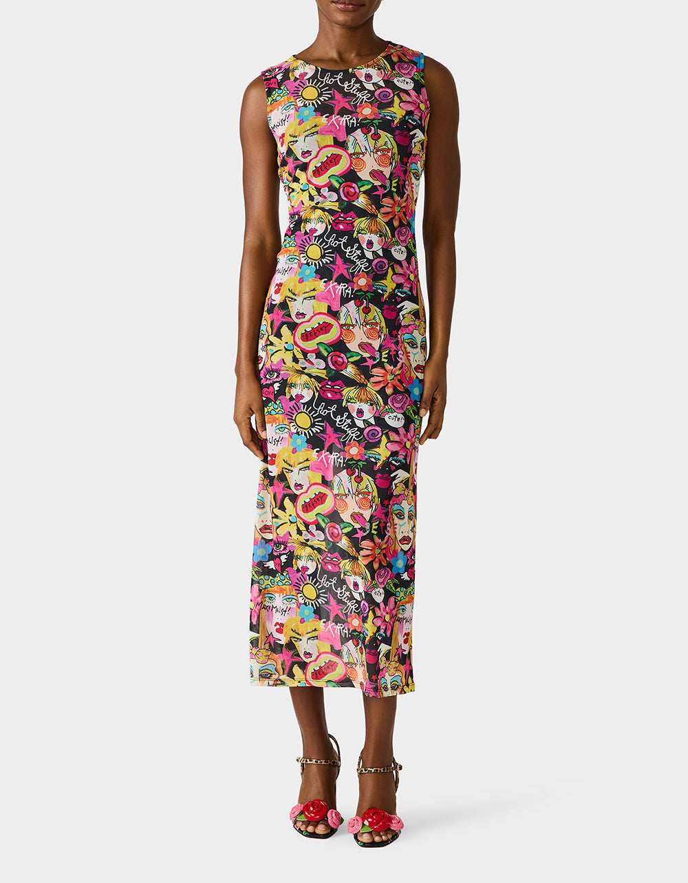 BETSEY'S ART TANK DRESS BLACK MULTI