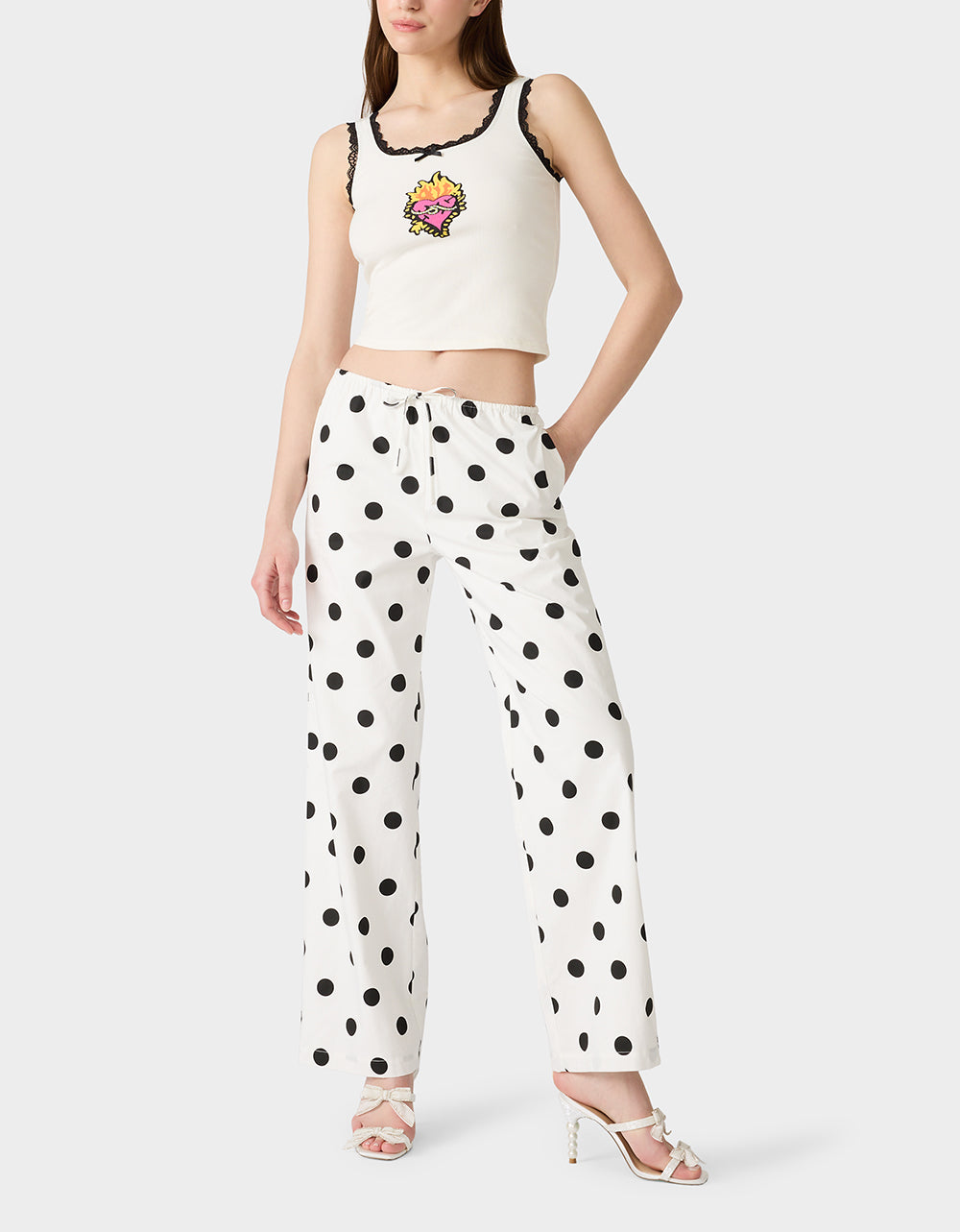 DOTTY DARLING PANTS WHITE