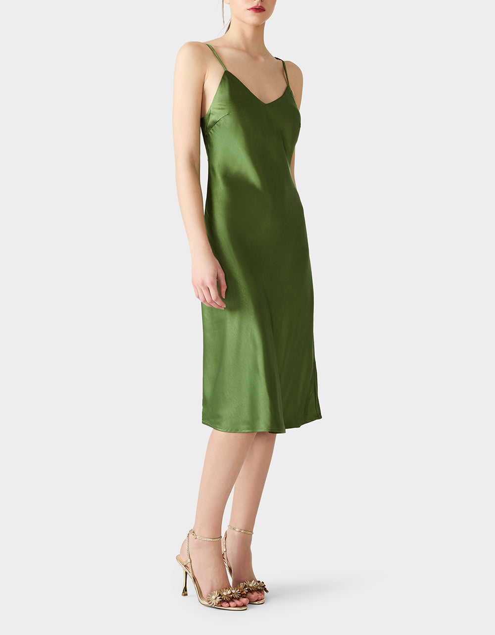 TRUE SLIP DRESS GREEN - Image 5