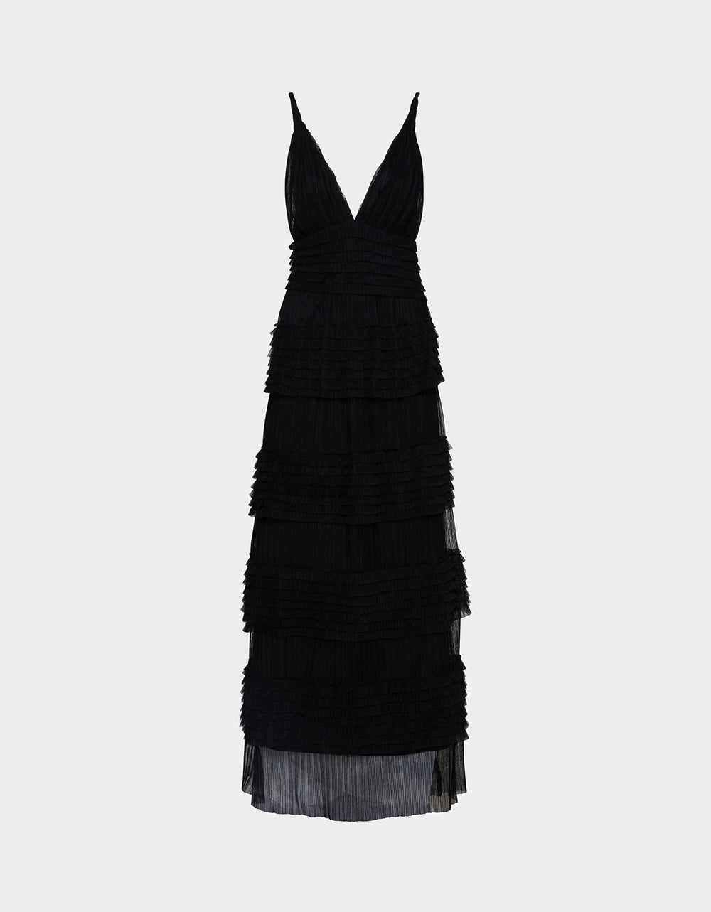 TIERED TULLE GOWN BLACK - Image 2