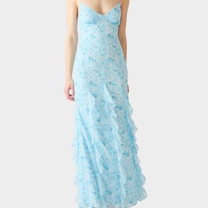PETAL BREEZE MAXI DRESS BLUE