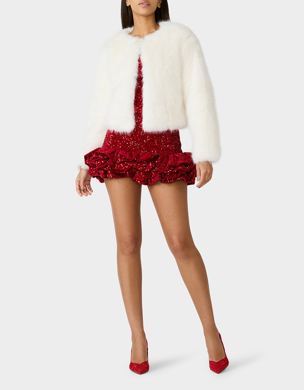 CHAMPAGNE LUXE FAUX FUR JACKET CREAM