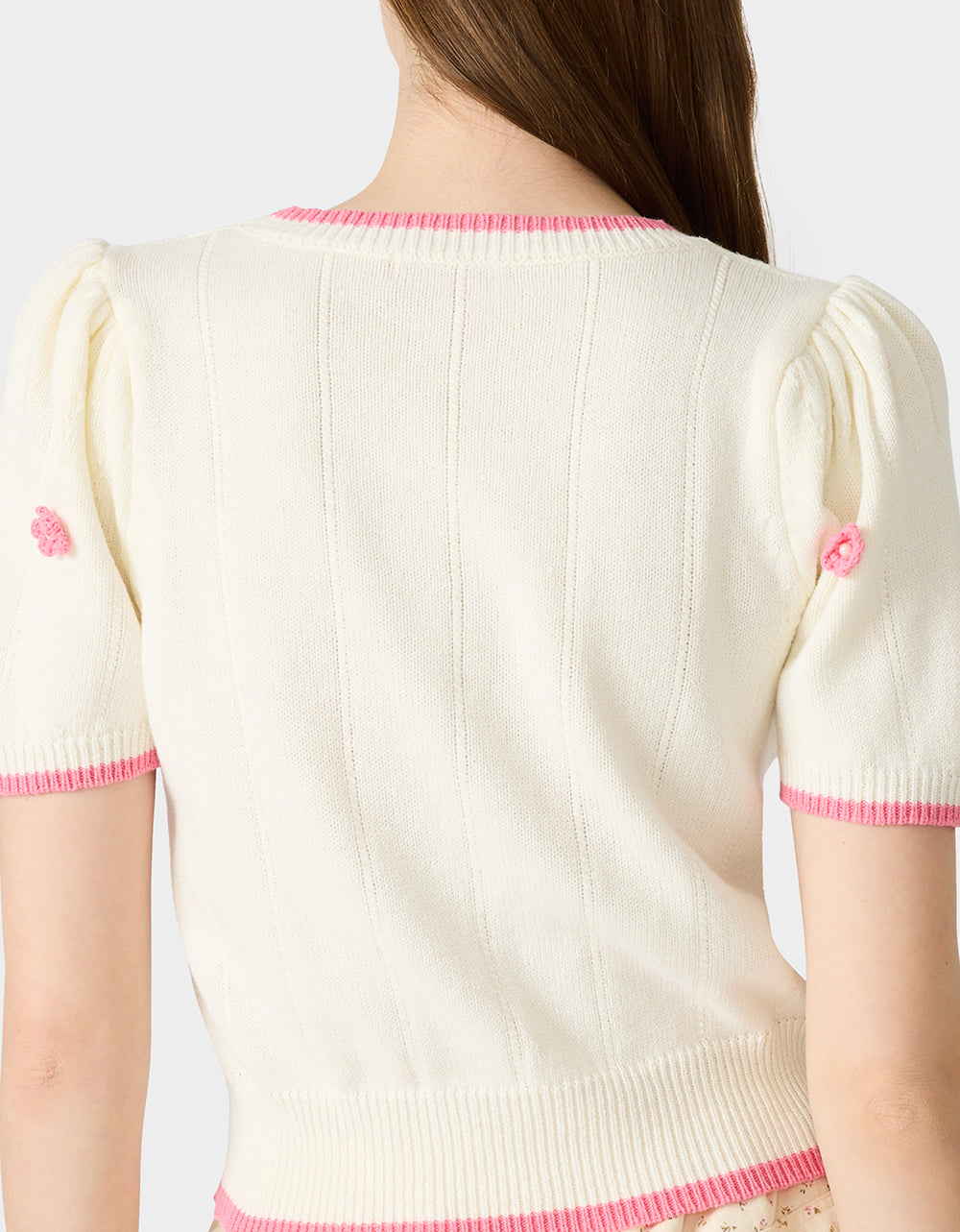 PETAL POP KNIT TOP OFF WHITE - Image 7