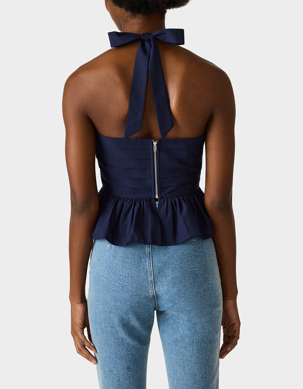 AHOY PEPLUM TOP NAVY - Image 7